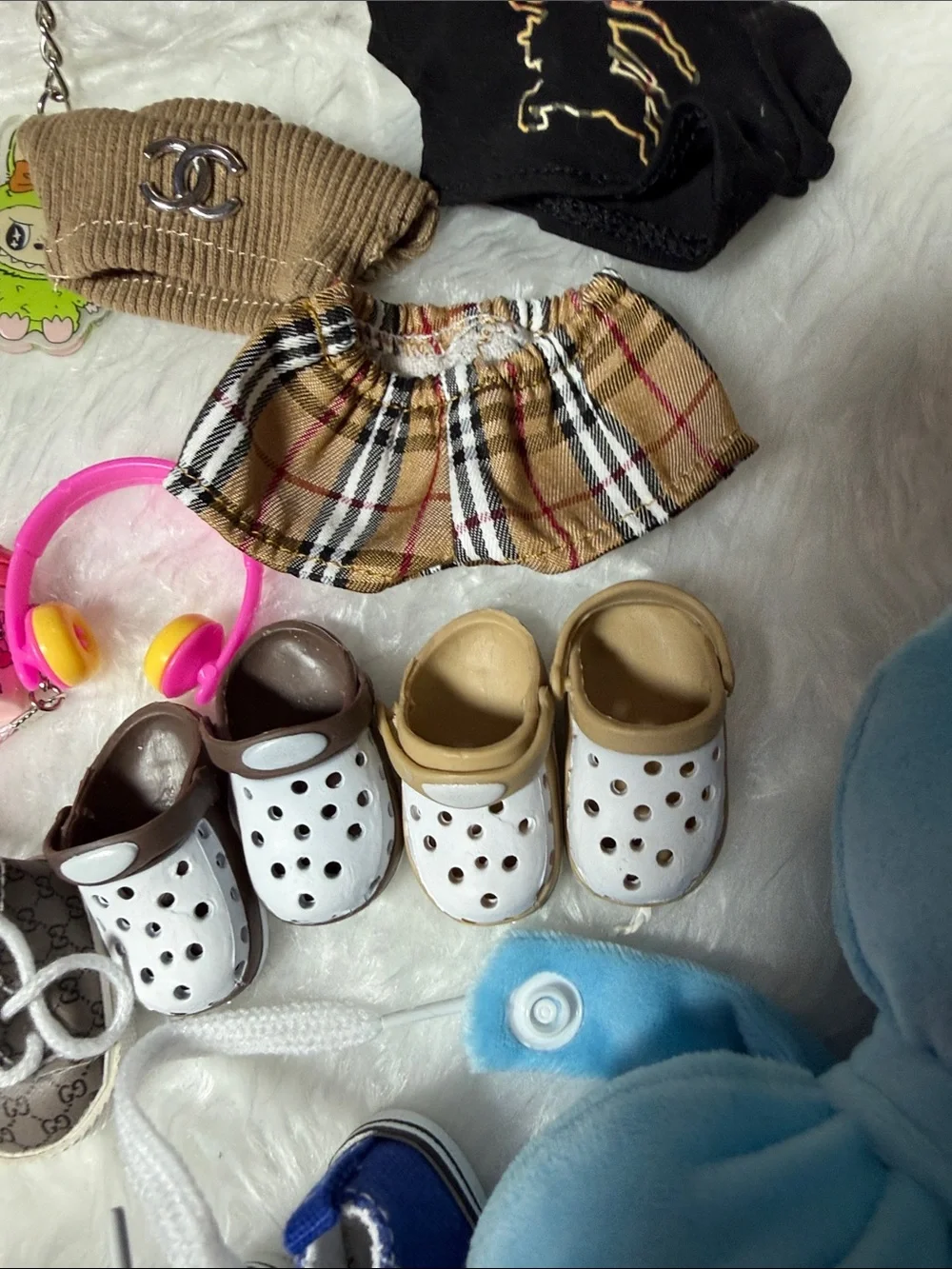 Labubu Assorted Accessories Lot in Pink, Purple, White, Blue, Tan